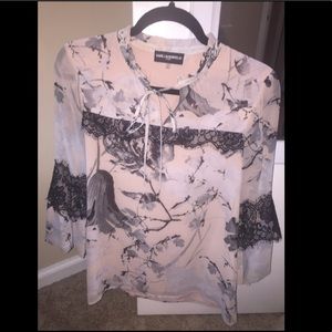 Karl Lagerfeld bell sleeve blouse